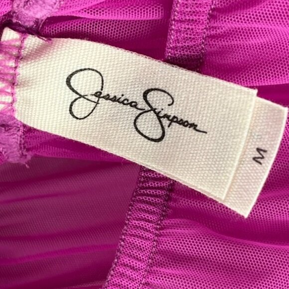 Jessica Simpson Sheer Teddy Bright Pink Lingerie Size Medium - Picture 10 of 11